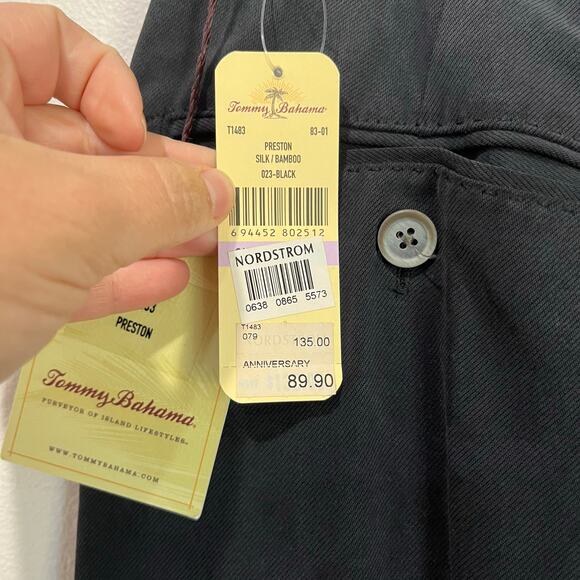 Tommy Bahama Mens Preston Silk Bamboo Blend in Black Size 32XUFN - Picture 4 of 9